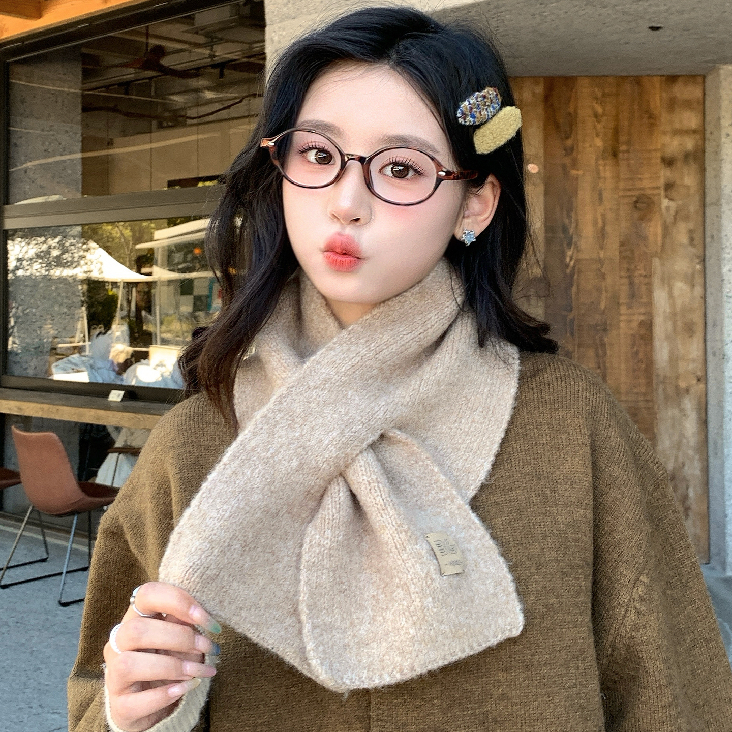 【懒人交叉围巾】百搭保暖