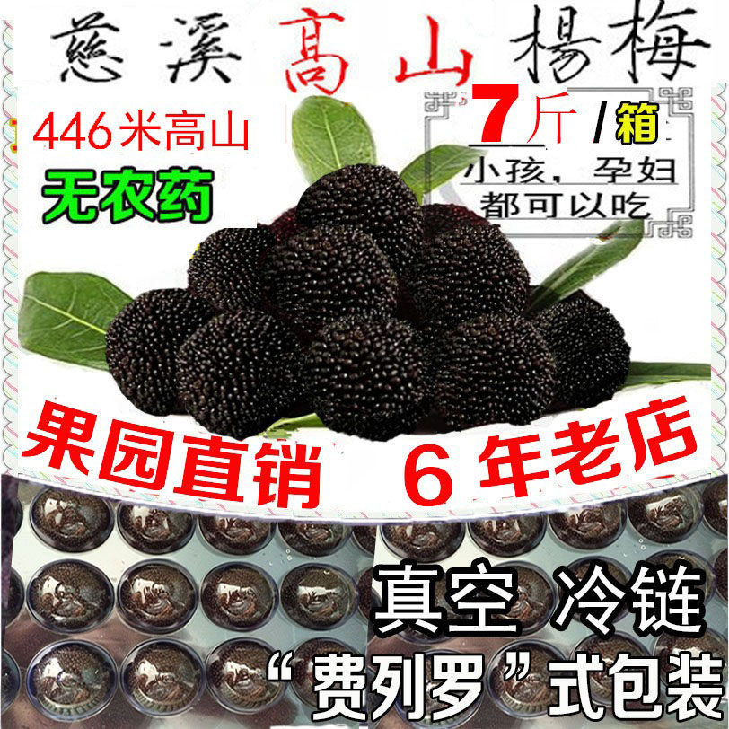 宁波慈溪余姚高山杨梅新鲜现摘孕妇当季鲜果东魁荸荠黑炭杨梅冷链