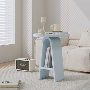 living plus简约现代茶几小户型沙发边几角几轻奢创意小圆型桌子