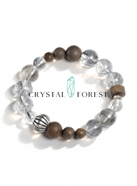 CFCO【黑桃A】黑发晶沉香高级大气百搭设计款水晶手串