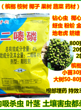 二嗪磷杀蔬菜地下害虫槟榔树椰芯叶甲虫钻心虫甘蔗内吸杀虫剂颗粒