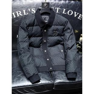 夹克外套男高端潮牌正品时尚翻领夹克冬季潮流百搭保暖男款羽绒服