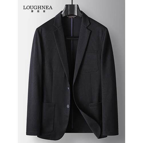 LOUGHNEA高端羊毛针织休闲西装男2026春夏薄款高级感免烫西服外套