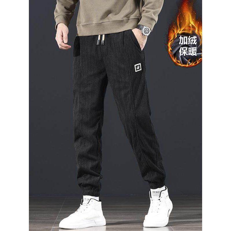 裤子男士2025新款秋冬轻奢时尚灯芯绒长裤宽松户外加绒运动裤男款