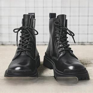 中帮时尚 鞋 工装 罗德曼真皮靴男士 黑人男士 风格 春秋冬季 高帮英式
