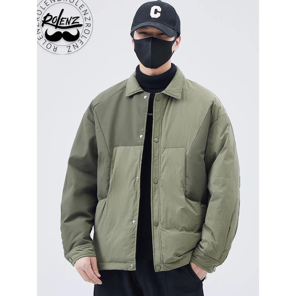 ROLENZ高端品牌夹克式羽绒服男短款秋冬2024新款轻薄翻领休闲外套