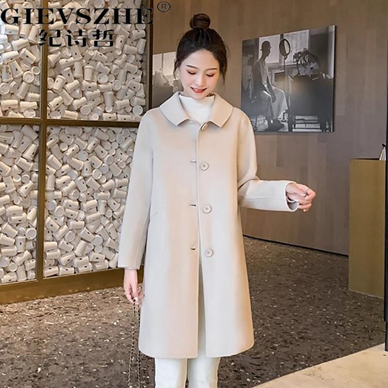 纪诗哲双面羊绒大衣女高端2025秋冬新款小个子气质毛呢子大衣外套