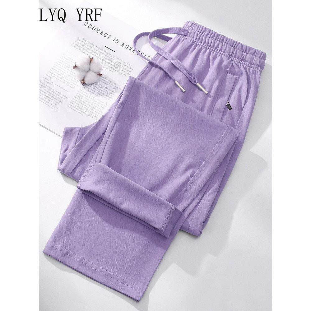 Lyq yrf运动裤女薄款春夏2025新款裤休闲卫裤直筒长裤纯棉女裤