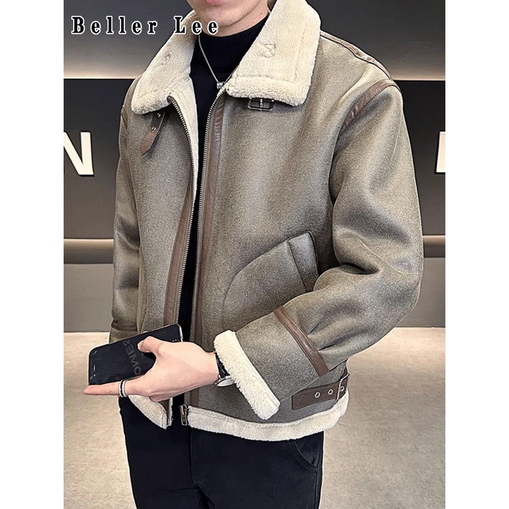 BellerLee 皮毛一体保暖皮衣男士高品质皮夹克潮流休闲冬季外套