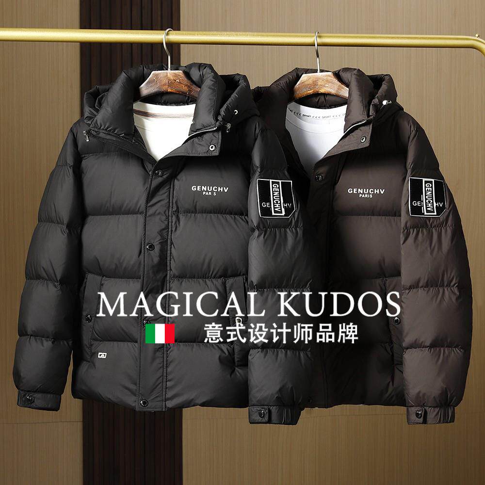 MAGICAL KUDOS超蓬松90白鸭绒加厚保暖连帽羽绒服男冬季防寒外套