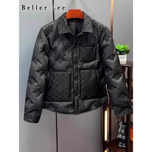 大白鸭绒休闲保暖外套 翻领羽绒服男2024秋冬季 BellerLee 高端修身