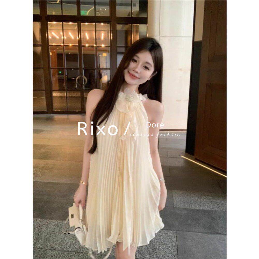 Rixo Dore法式立体花朵大码连衣裙