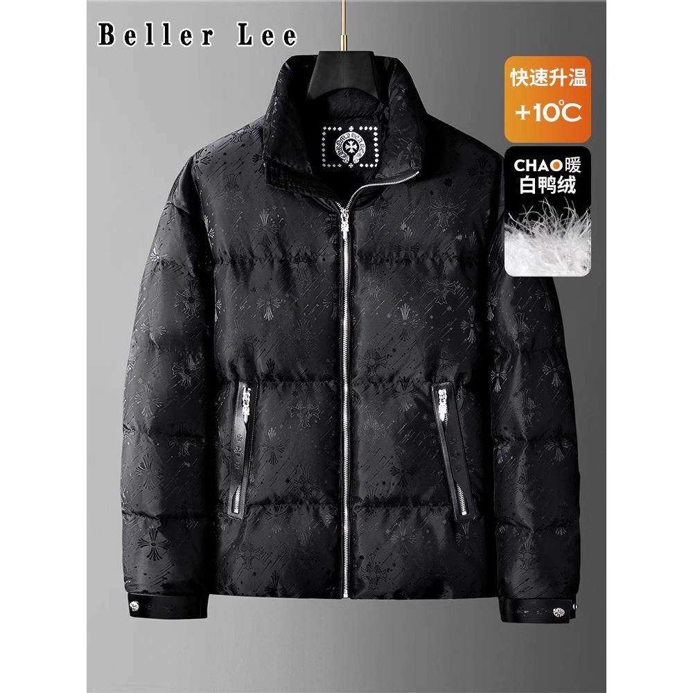 BellerLee 欧洲站2024冬季男白鸭绒羽绒服潮牌保暖防寒服外套男装