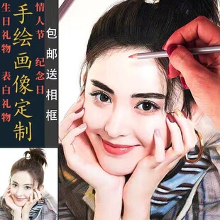 画像定制真人照片素描画像代画手绘肖像画人物画像手绘礼物头像