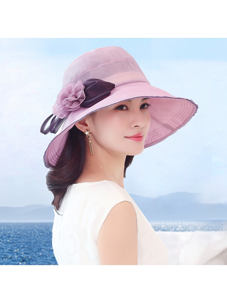 布塔遮阳帽女夏防晒防紫外线大帽檐时尚凉帽折叠便携大沿帽太阳帽