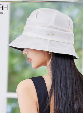 布塔云感uv防紫外线防晒渔夫帽子女款春夏季时尚太阳帽沙滩遮阳帽