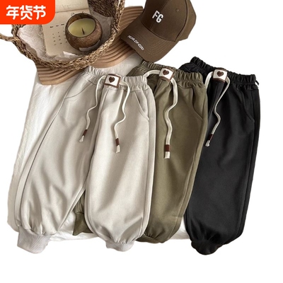 儿童裤子秋冬季新款韩版宽松男童卫裤宝宝秋装束脚打底AA449