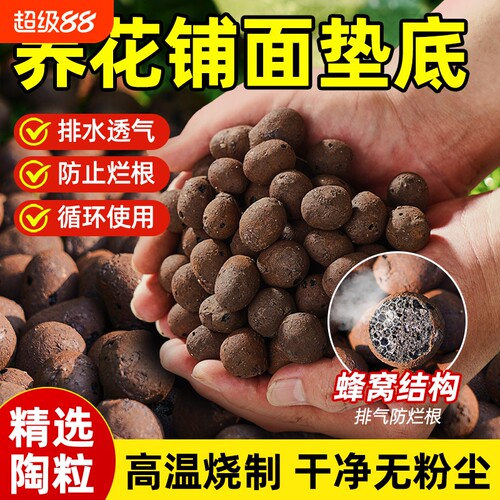 陶粒垫底养花专用多肉回填水培透气铺面石花盆园艺植物陶土盆栽