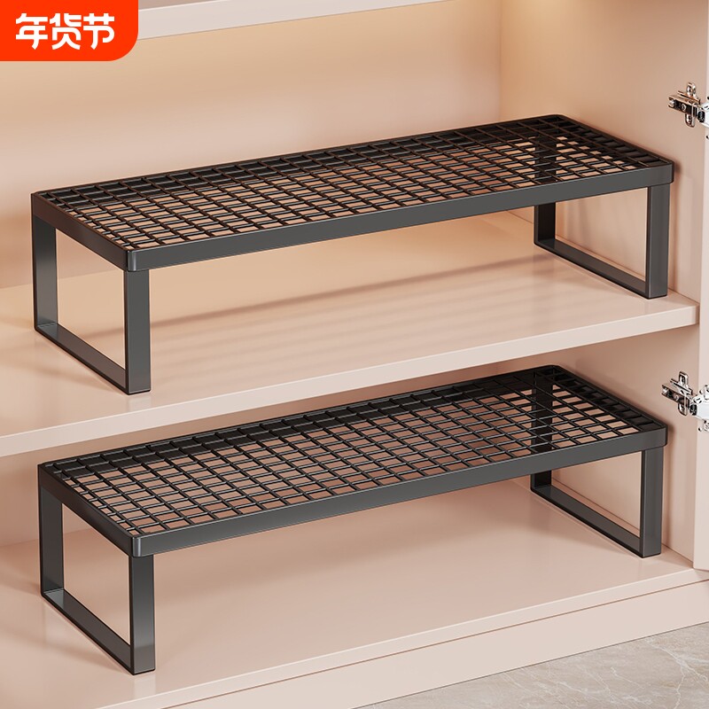 厨房置物架橱柜锅架多功能分层台面收纳架家用一体式下水槽整理架