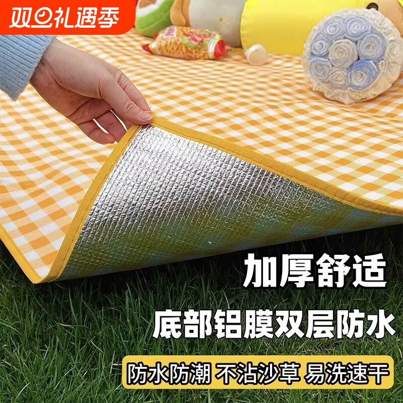 野餐垫户外防潮垫防水加厚便携徒步沙滩垫便携露营野炊草坪地垫子