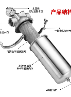 不锈钢过滤器全屋大流量反冲洗家用商用井水泥沙前置过滤器批发