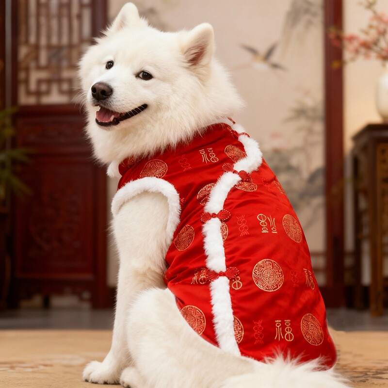 新款唐装大狗衣服秋冬衣 大团结大型犬保暖