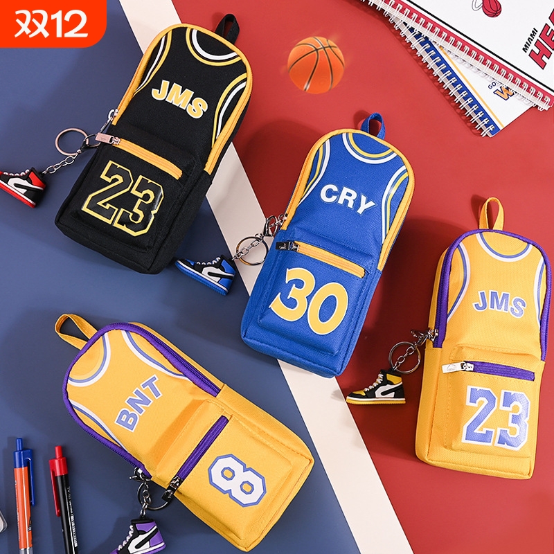 球星笔袋小学生收纳书包笔袋高颜值笔袋大容量耐脏双层篮球文具