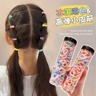儿童春夏季 彩色系发绳简约拇指发圈宝宝扎发不伤发头绳高弹力发饰