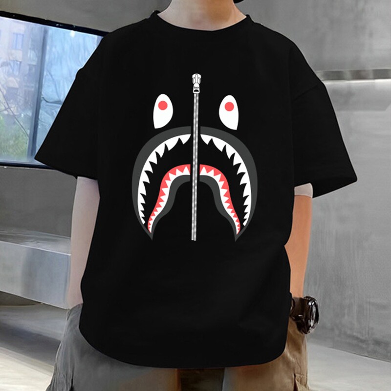 260克潮流亲子短袖潮童装猴子头夏装半袖男女休闲宽松猿猴T恤上衣