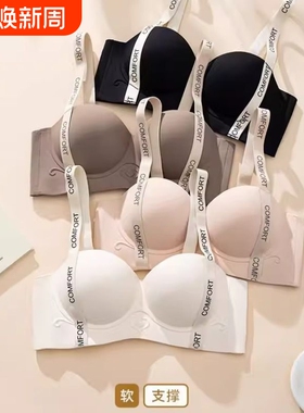 内衣女新款舒适无痕文胸小胸聚拢显大防下垂收副乳无钢圈性感胸罩