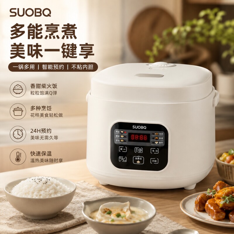 苏泊电饭煲迷你1到2人小型智能2到3人家用多功能3到4人电饭锅内胆