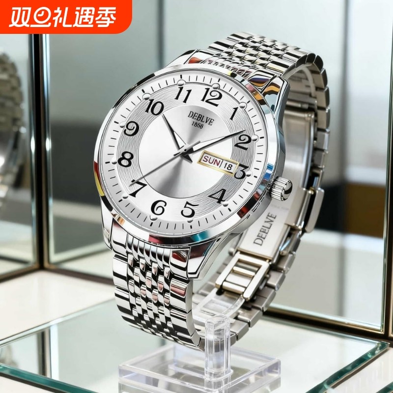 男款商务防水石英腕表镂空男士手表男正品名牌全自动非机械表钢带