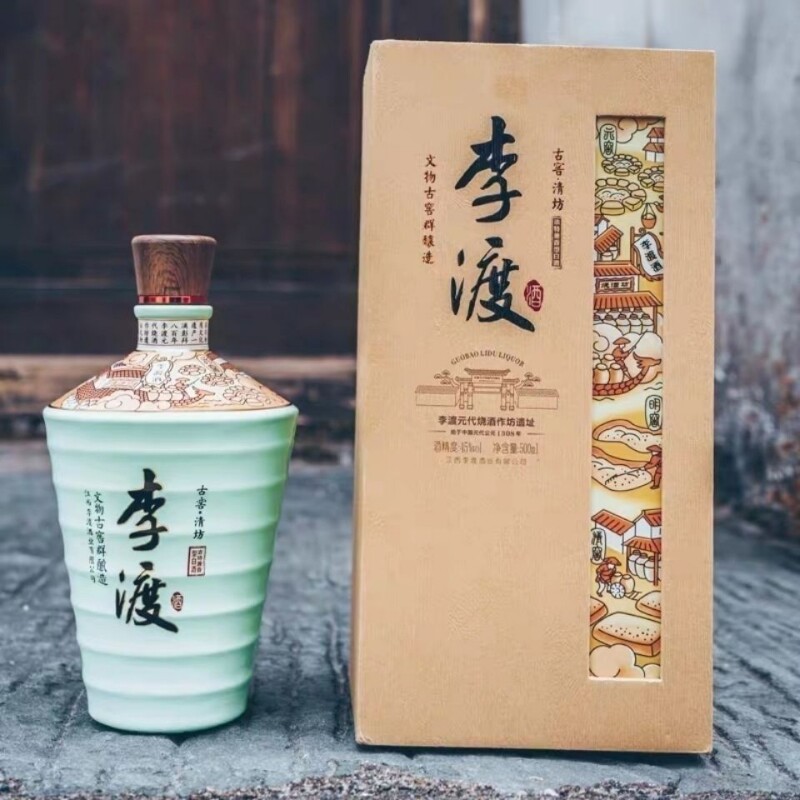 李渡高粱酒古窖清坊45度500ml粮食酒兼香型纯粮酒瓶装