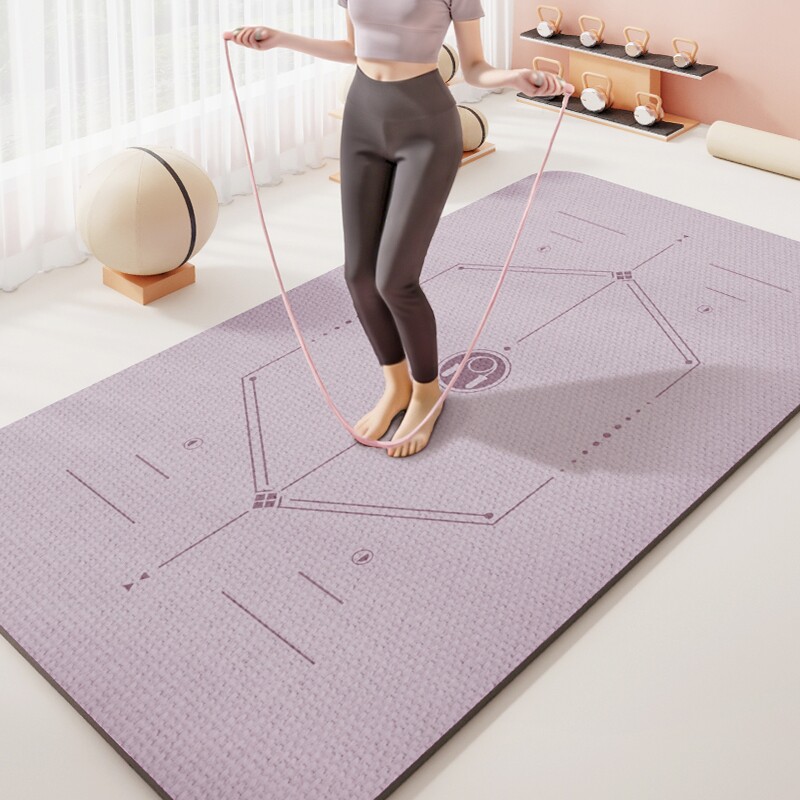 瑜伽垫防滑静音室内跳绳垫健身耐脏速干地垫舞蹈减震加厚加大垫子