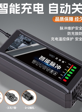 电动车充电器电瓶48v12ah60v20a72v适用于爱玛三轮铅酸石墨烯超威