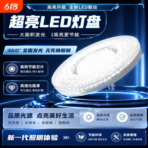 护眼新款水晶灯LED飞碟灯节能家用螺口E27灯泡高亮无频闪高亮节能