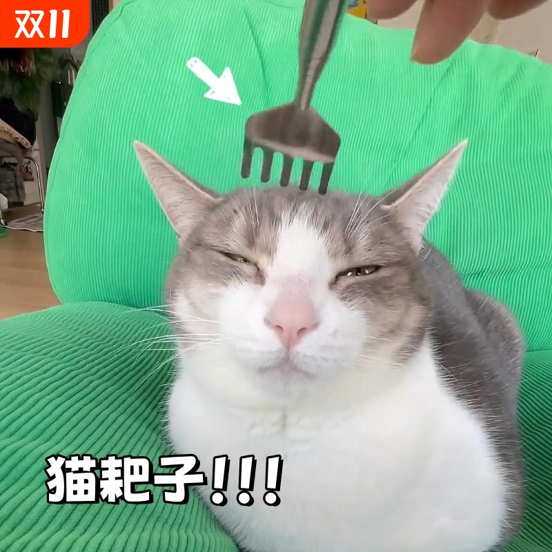 猫咪耙子挠痒痒按摩逗猫棒玩具猫咪解闷神器可伸缩梳毛刷抓痒梳子