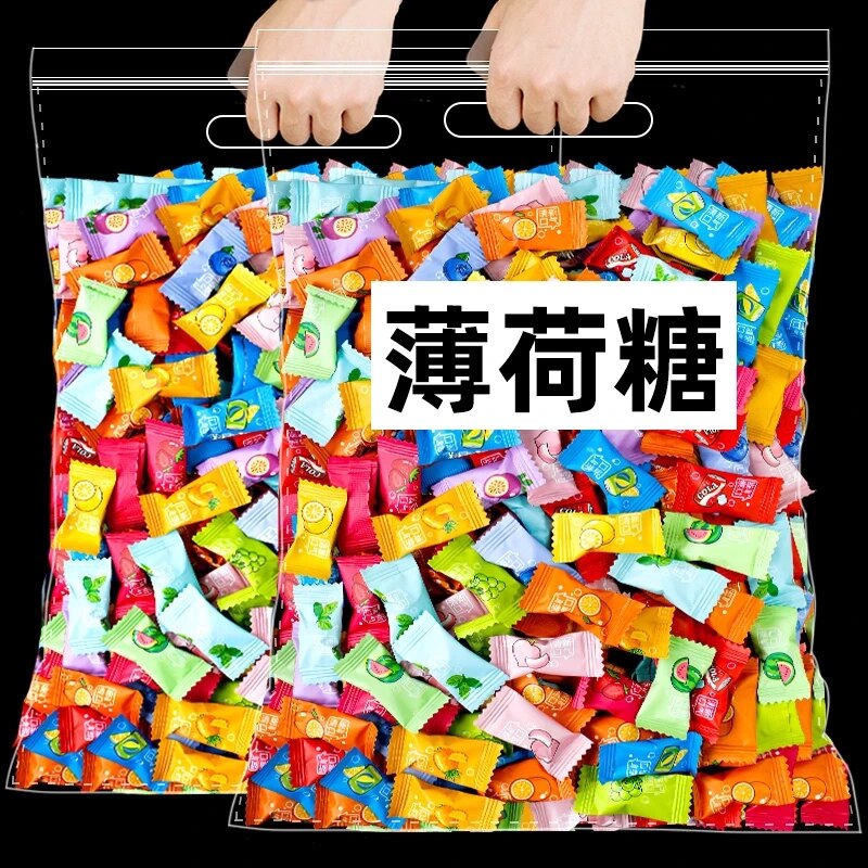 网红水果味无糖维C薄荷含片清新口气糖糖果小零食小包装清凉好吃