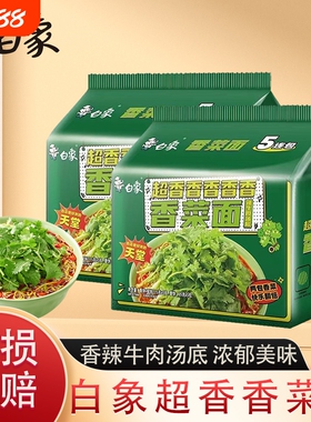 白象方便面香菜面袋装辣牛肉汤底泡面速食食品香辣汤面绿色年货节