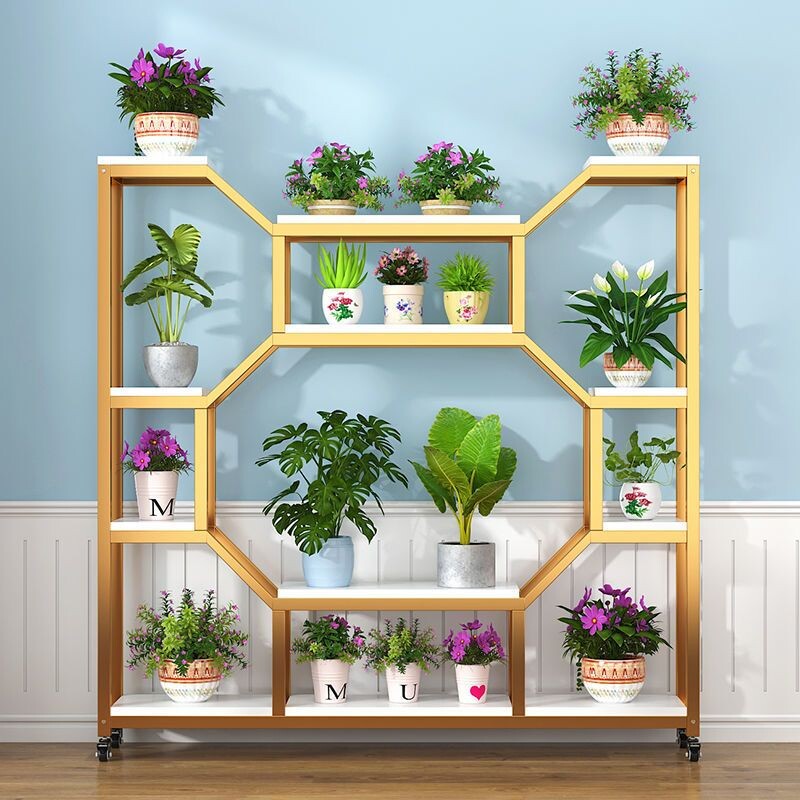 d花架置物架多层省空间阳台客厅家用落地式阳台铁艺绿萝花盆架室