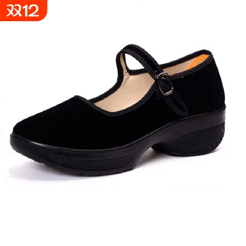 新款老北京布鞋广场舞女鞋舞蹈黑色酒店鞋女批发