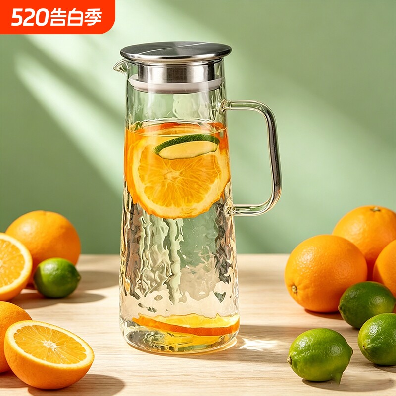 大容量冷水壶家用玻璃储水壶泡茶凉水凉白开壶果汁茶水壶高硼硅