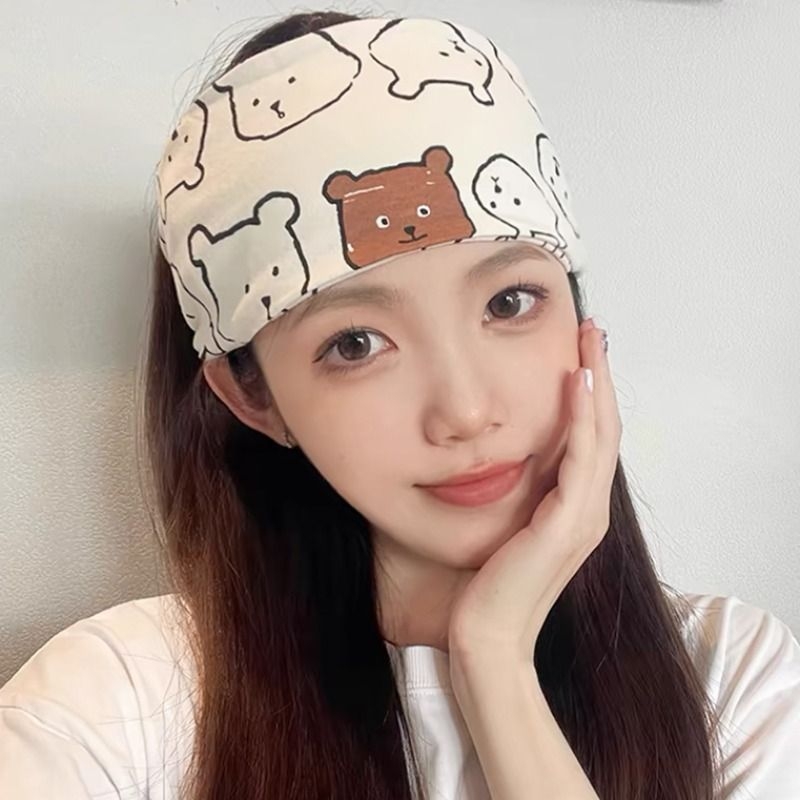 月子发带头巾帽子孕妇产后护额头产妇束发纯棉四季通用萌熊头部