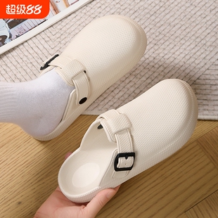 勃肯爆款包头拖鞋男潮款防滑踩屎感时尚情侣沙滩鞋外出半拖凉鞋女