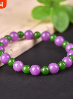 新款时尚紫云母手串女款紫色玉手链送妈妈女友礼物精致圆珠串学生