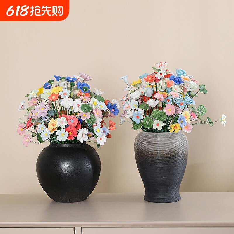 德化手工捏瓷花仿真玫瑰小花朵送礼花束景德镇陶瓷永生花工艺摆件