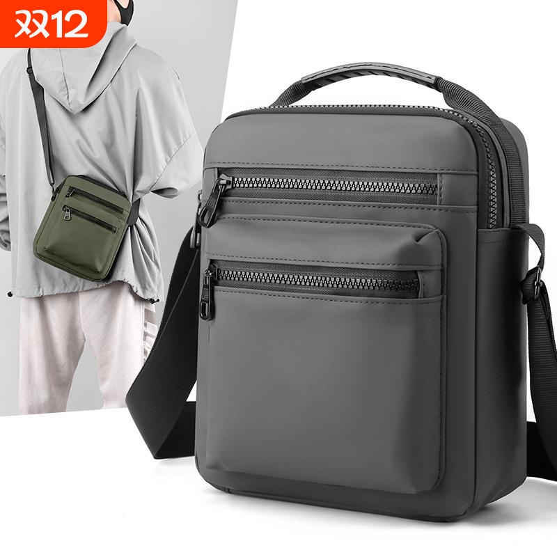 新款通勤休闲大容量单肩斜挎包男潮牛津布运动小背包批钱包手提