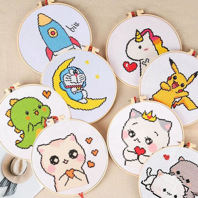 儿童十字绣猫咪可爱卡通小件手工简单线绣小幅挂件初学者新手刺绣