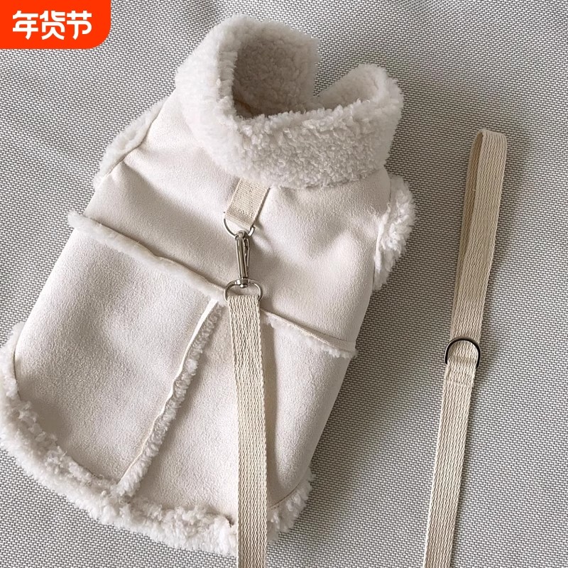 宠物秋冬装泰迪比熊博美猫咪秋季狗狗衣服小型幼犬可牵引保暖马甲