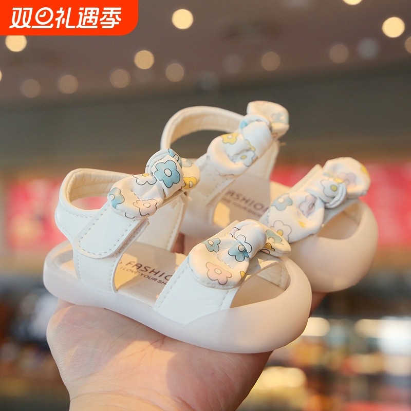 婴儿凉鞋软底夏季宝宝鞋子女童公主鞋1一2-3岁幼儿学步鞋包头女宝